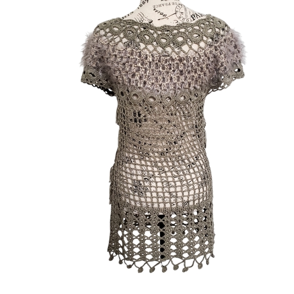 Forla Paris Women's Open Crochet Tunic Dress (AF09) - Picture 3 of 9